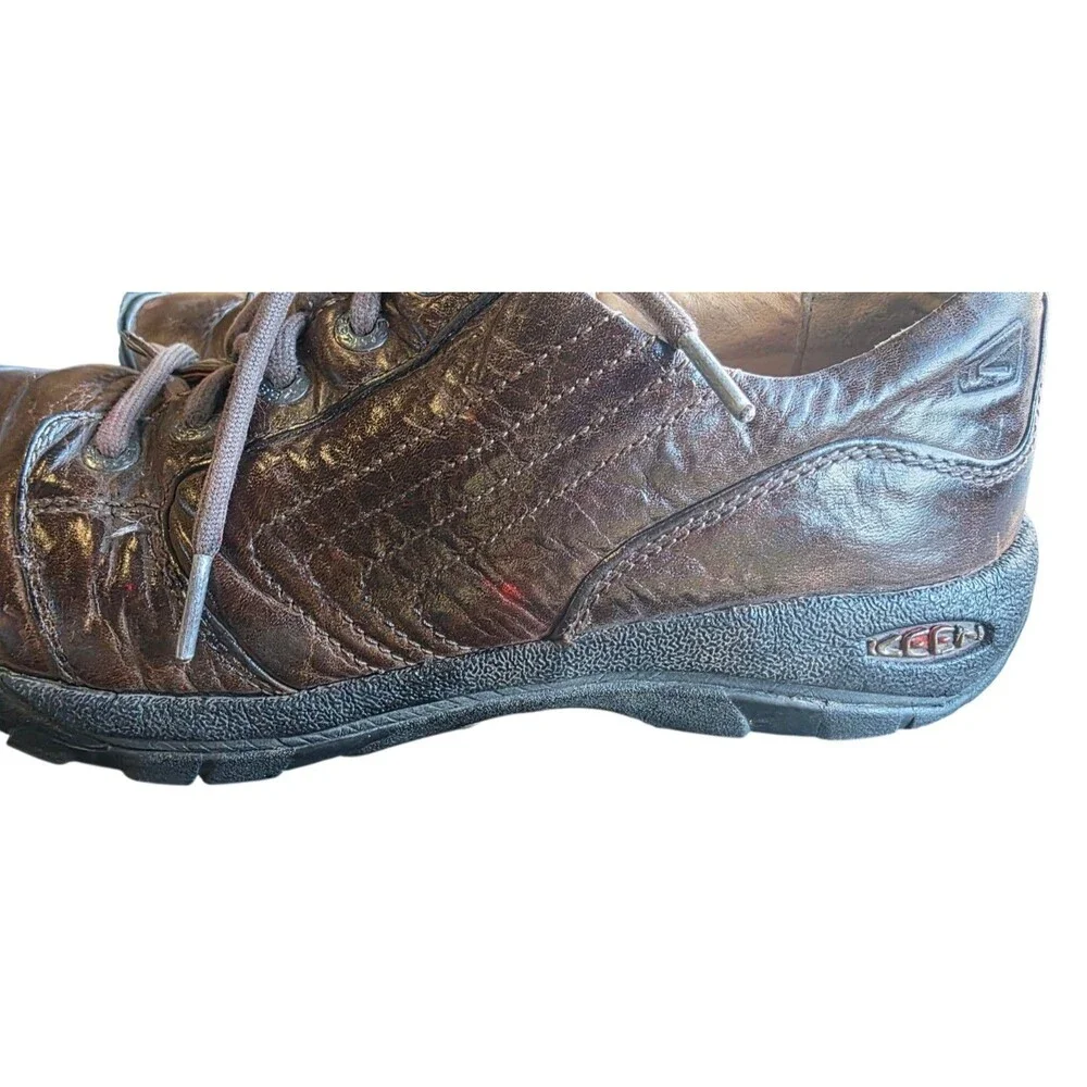 KEEN Alki Brown Leather Shoes Men's US 8.5 EU 41 Lace Up
